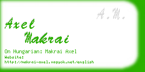 axel makrai business card